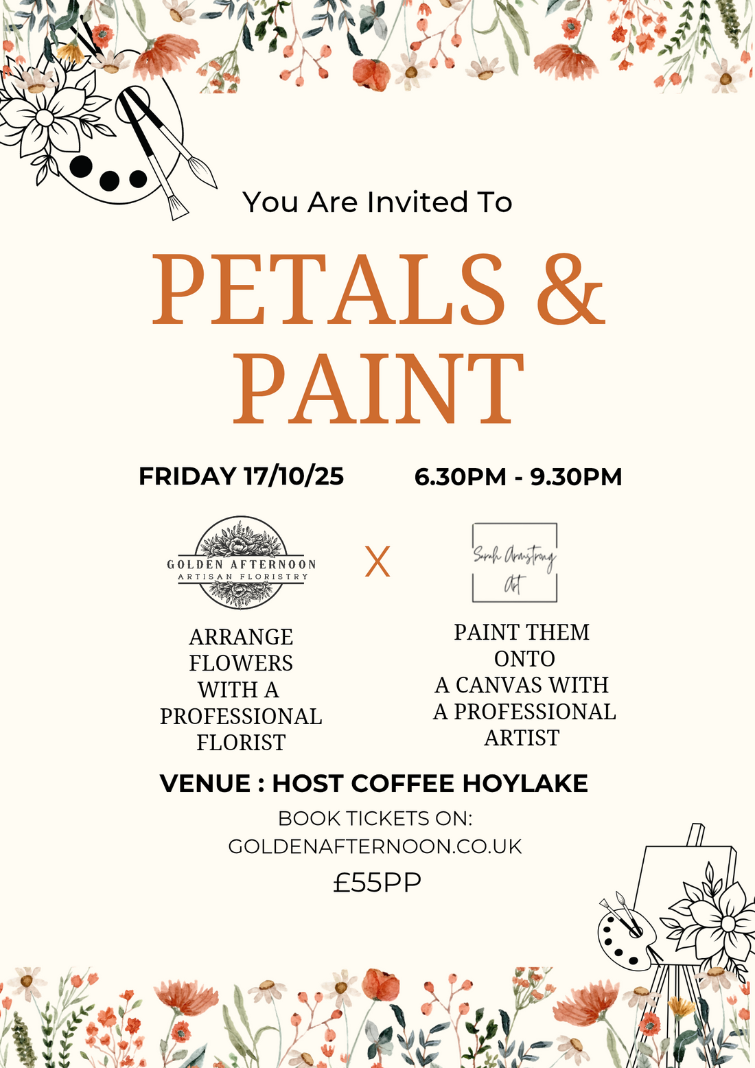 Your invited to Petals & Paint - October