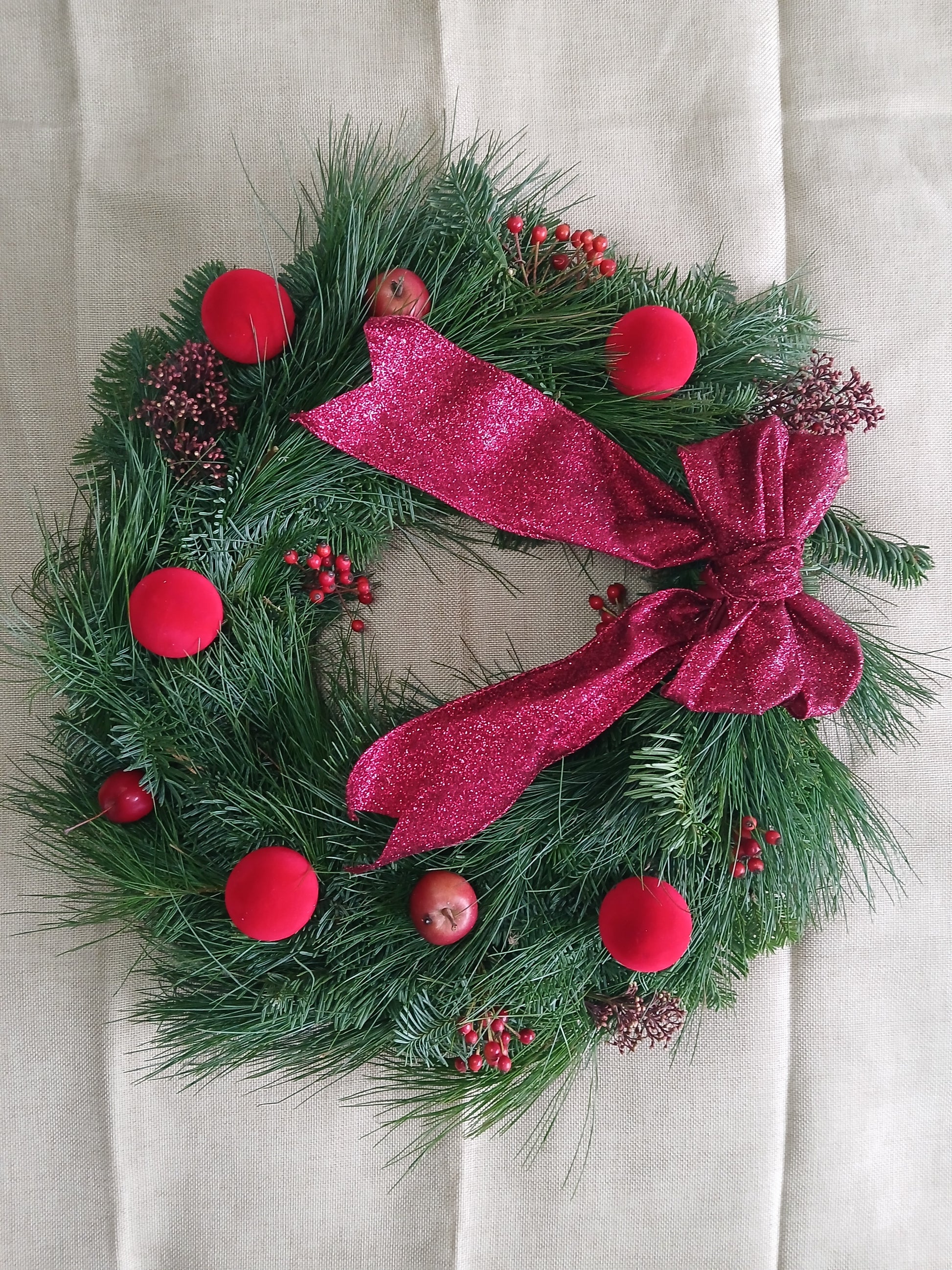 Real Spruce Christmas Door Wreath For Delivery