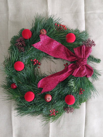Real Spruce Christmas Door Wreath For Delivery