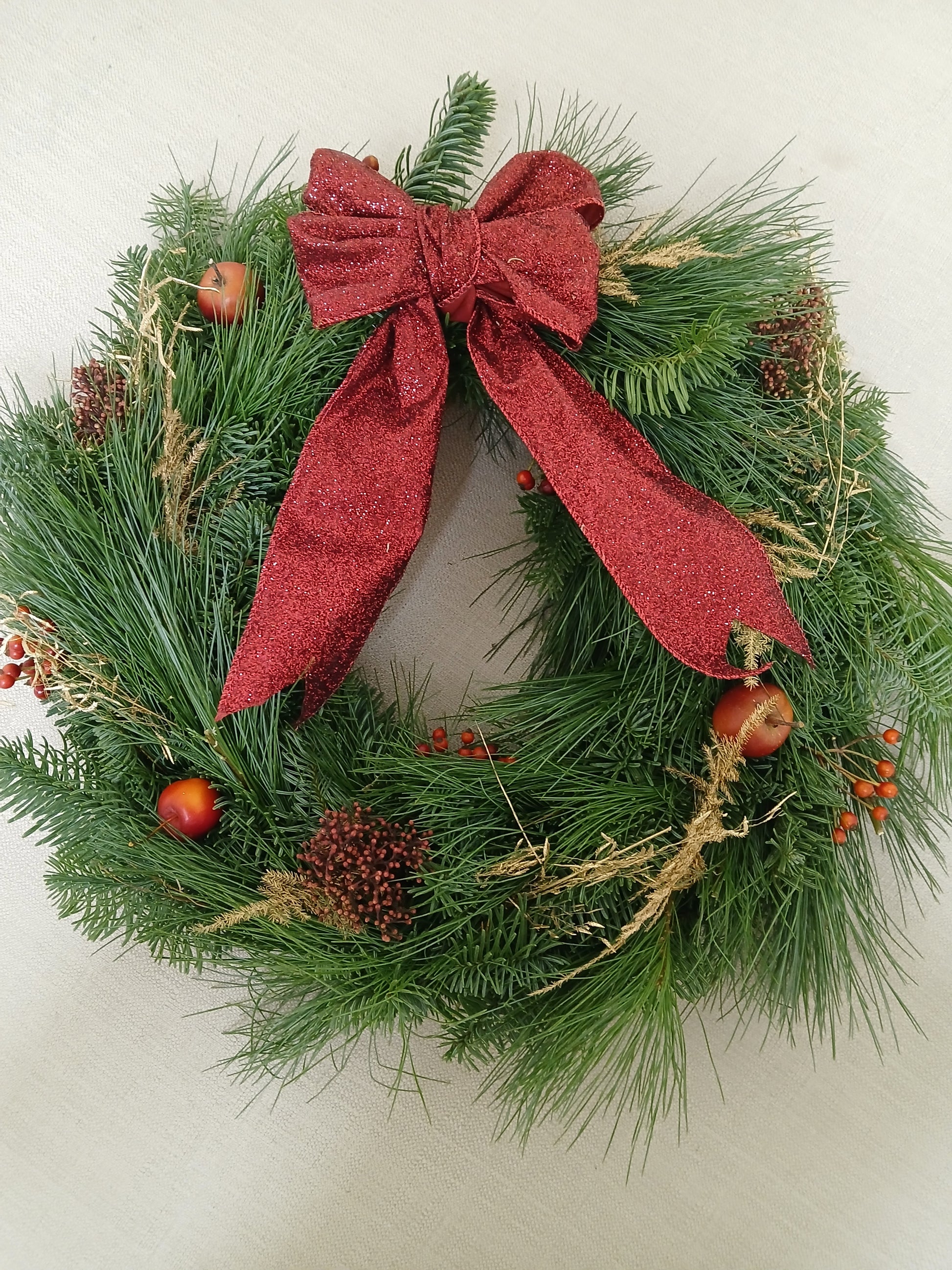 Real spruce christmas door wreath 